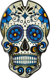 ONEDESIGN tankpad czaszka niebieska