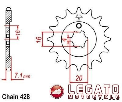 ZĘBATKA NAPĘDOWA JT PRZÓD (428)