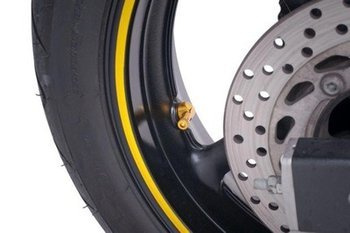 Zestaw zaworków do kół motocyklowych (90 stopni) żółty