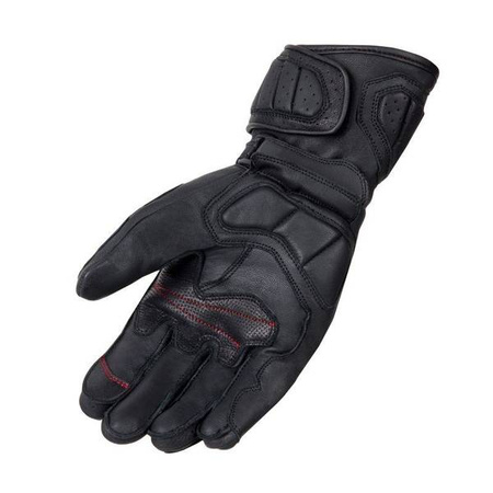 RĘKAWICE SKÓRZANE OZONE RS600 BLACK/FLUO RED