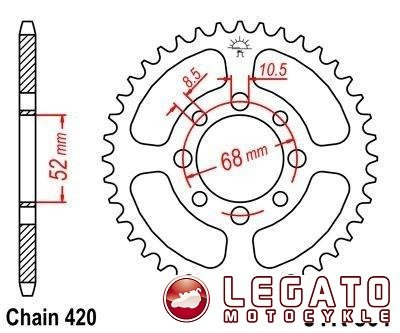 ZĘBATKA NAPĘDOWA JT TYŁ (420)