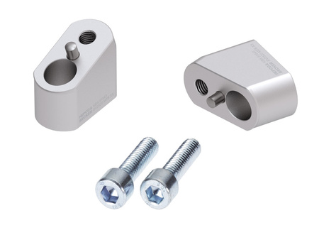 Handlebar riser with offset 30 mm high, 20 mm back, silver for Triumph Tiger 800 (2010-2020)