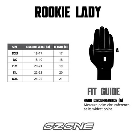 RĘKAWICE SKÓRZANE OZONE ROOKIE LADY BLACK