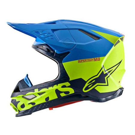 KASK ALPINESTARS SUPERTECH S-M8 RADIUM AQUA/FLUO YELLOW/NAVY M&G