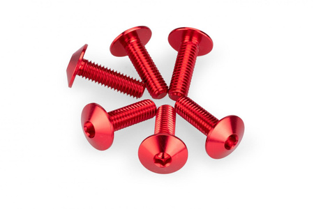 Anodyzowane śrubki PUIG do szyb i owiewek (M6x20, 6 szt.) Czerwony (R) 21764R