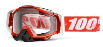 100 PROCENT GOGLE MODEL RACECRAFT FIRE RED KOLOR CZERWONY SZYBKA PRZEŹROCZYSTA