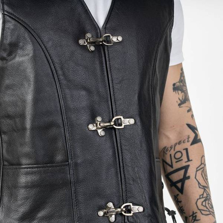 KAMIZELKA SKÓRZANA OZONE RINO BLACK (PLUS SIZE)