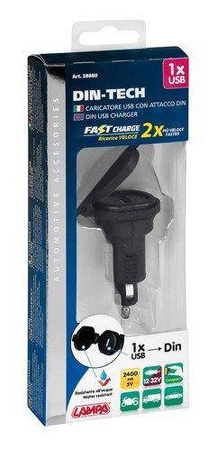 38880 Din-Tech, 1 port USB Ładowarka Din - szybkie ładowanie - 2400 mA - 12 / 32V