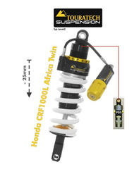 Touratech Suspension lowering shock (-25 mm) for Honda CRF1000L Africa Twin from 2018 Type Explore HP/PDS