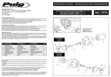 CRASH PADY PUIG BMW S1000RR 09-11 / S1000RR 15-18