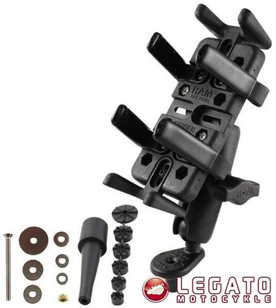 Uniwersalny uchwyt Finger Grip™ do telefonów komórkowych oraz przenośnych urządzeń elektronicznych montowany w trzon widelca w motocyklu