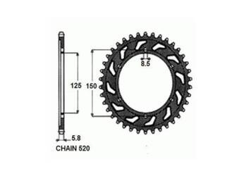 SUNSTAR zębatka tylna 1-3547-50