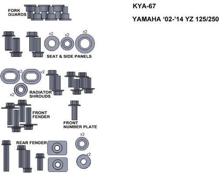 ZESTAW ŚRUB KEITI DO YAMAHA 02-14 YZ 125/250