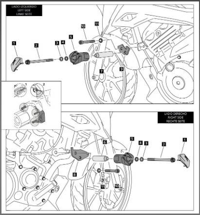 Crash pady PUIG do Suzuki GSX-S125 2020-2025