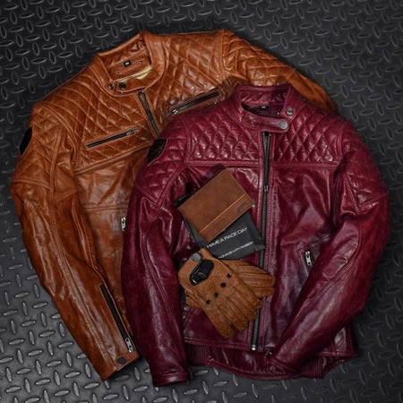 DAMSKA KURTKA MOTOCYKLOWA SKÓRZANA 4SR SCRAMBLER LADY WINE