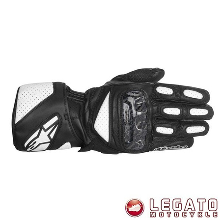 Rękawice skórzane Alpinestars SP-2 czarno białe