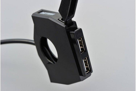 Daytona Źródła zasilania z 2 portami USB na smukłej obejmie do montażu na kierownicy motocykla 89372