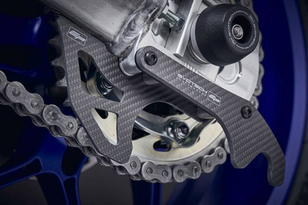 EP Yamaha YZF-R1M Carbon Fibre Toe Guard - GP Style Paddock Stand Plates (2020+) (PRN012608-012610-08) - EVOTECH PERFORMANCE