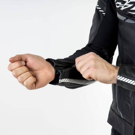 KURTKA SKÓRZANA OZONE RS600 BLACK/WHITE