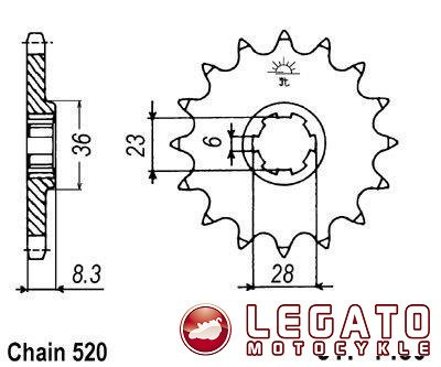 ZĘBATKA NAPĘDOWA JT PRZÓD