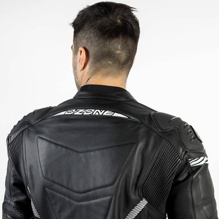 KURTKA SKÓRZANA OZONE RS600 BLACK/WHITE