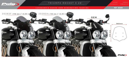 Owiewka PUIG do Triumph Rocket 3 20-24 Lekko przyciemniany (H) 20283H