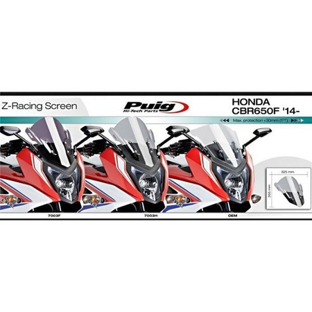 SZYBA SPORTOWA PUIG DO HONDA CBR650F 2014-2018 LEKKO PRZYCIEMNIANA