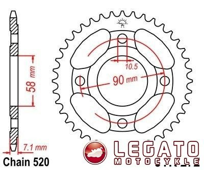ZĘBATKA NAPĘDOWA JT TYŁ (520)