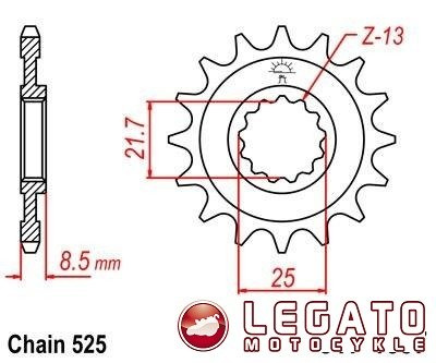 ZĘBATKA NAPĘDOWA JT PRZÓD (525)
