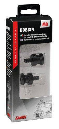 90643 Para rolek do stojaków motocyklowych - czarne  8x1,25 mm 