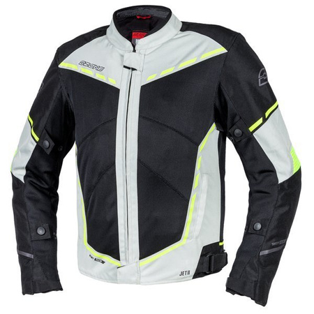 Motocyklowa Kurtka Tekstylna Ozone Jet II Ice/Black/Fluo Yellow 