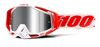 100 PROCENT WYPRZEDAŻ GOGLE MODEL RACECRAFT PLUS (+) BILAL KOLOR BIAŁY/CZERWONY SZYBKA SREBRNE LUSTRO (SKLEJANA NIEPARUJĄCA SZYBKA)