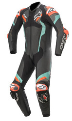 KOMBINEZON SKÓRZANY 1CZ. ALPINESTARS ATEM V4 BLACK/PETROL/FLUO RED