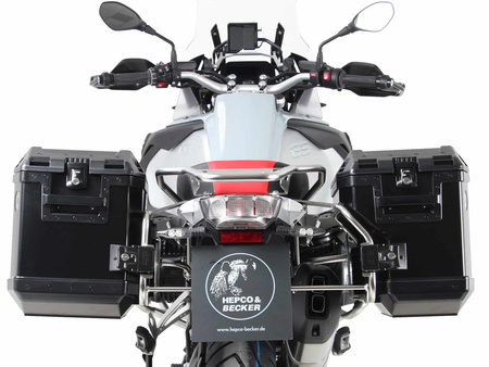 Sidecarrier Cutout stainless steel incl. Xplorer sideboxes black for BMW R1250GS Adventure (2019-2024)