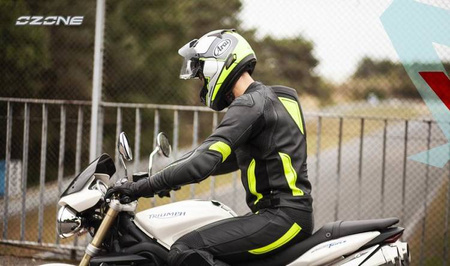 KURTKA SKÓRZANA OZONE VOLT BLACK/WHITE