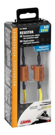 90469 Przewodowe oporniki z szybkozłączami, 2szt., 12V - 6 OHM - 25W