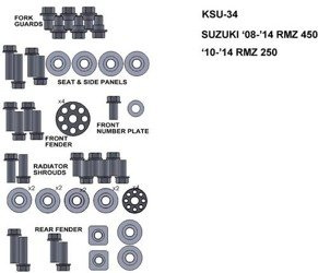 ZESTAW ŚRUB KEITI DO SUZUKI 08-14 RMZ 450 10-14 RMZ250