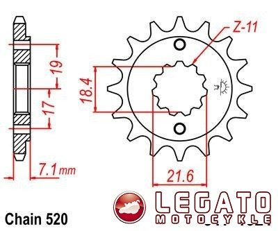 ZĘBATKA NAPĘDOWA JT PRZÓD (520)