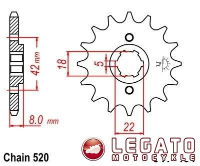 ZĘBATKA NAPĘDOWA JT PRZÓD (520)