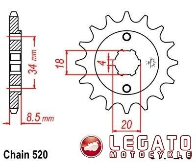 ZĘBATKA NAPĘDOWA JT PRZÓD (520)