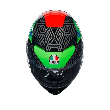 KASK MOTOCYKLOWY AGV K3 KAMELEON CZARNO/CZERWONO/ZIELONY