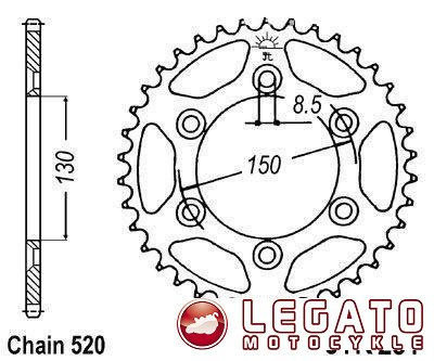 ZEBATKA NAPĘDOWA JT ALUMINIOWA TYŁ (520)