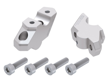 Handlebar riser with offset 30 mm high, 22 mm back, silver for BMW F 750 GS (2018-2023)