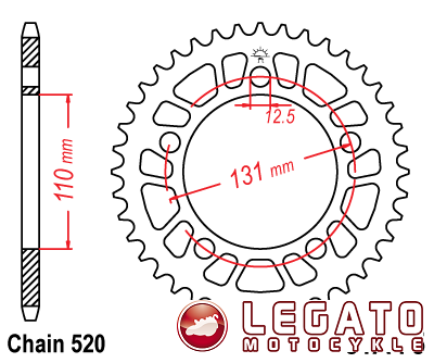 ZĘBATKA NAPĘDOWA JT ALU TYŁ (520)
