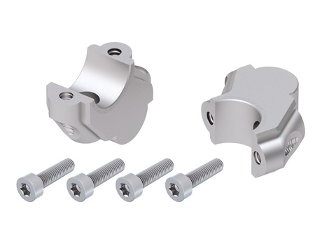 Handlebar riser with offset 30 mm high, 15 mm back, silver for BMW F 800 GS Adventure (2013-2018)