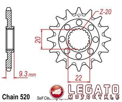 ZĘBATKA NAPĘDOWA JT PRZÓD SELF CLEANING