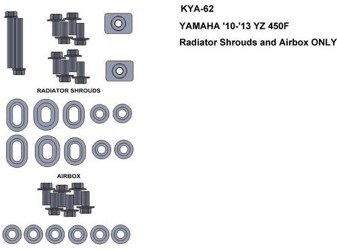 ZESTAW ŚRUB KEITI DO YAMAHA 10-13 YZ450F RADIATOR SHROUDS AND AIRBOX ONLY