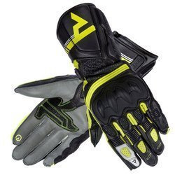 Motocyklowe Rękawice Skórzane Rebelhorn ST Long Lady Black/Grey/Flo Yellow