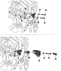 Crash pady PUIG do Honda CB750 Hornet 2023-2025 (wersja PRO) Czarny (N) 21495N