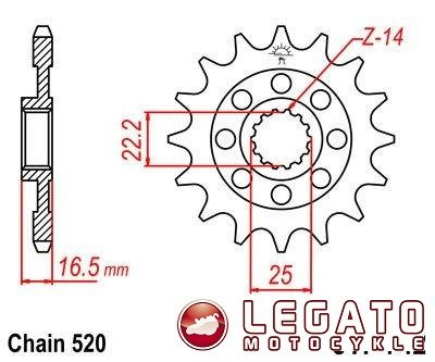 ZĘBATKA NAPĘDOWA JT PRZÓD (520)